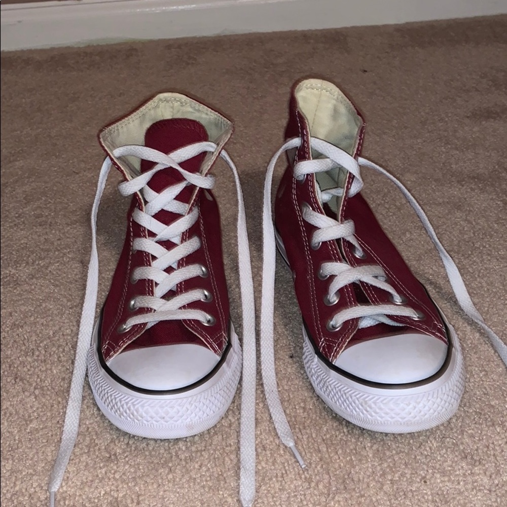 Red converse high tops